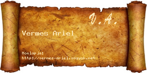 Vermes Ariel névjegykártya